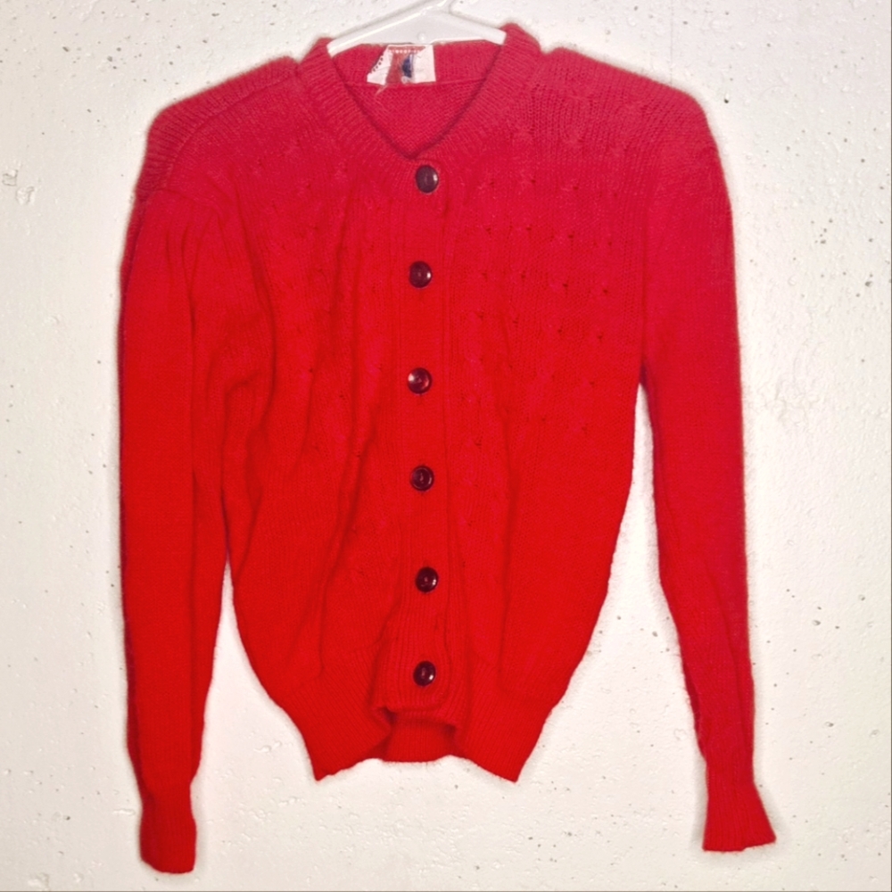 Red Kids Vintage Popsicle Brand Cardigan